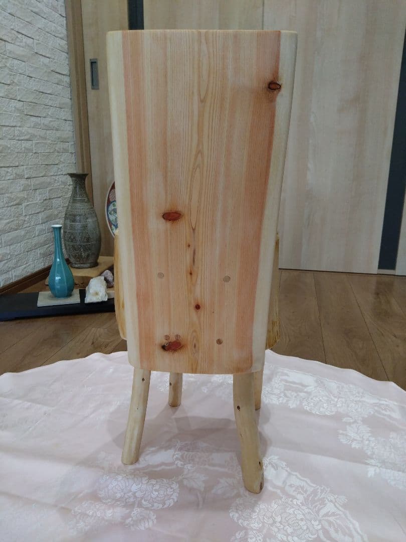 ピッツ❕木製 丸太風 椅子、インテリア台（88） 2脚セット