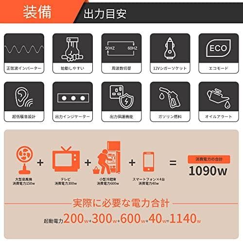 AIVOLT インバーター発電機 小型発電機 ポータブル発電機 定格出力1.rm