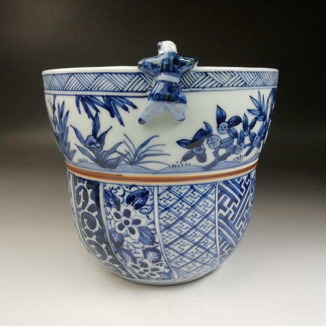 Ｔ７４３　水指　『染付　一閑人』『平安　西村徳泉 造』　共箱　茶道具