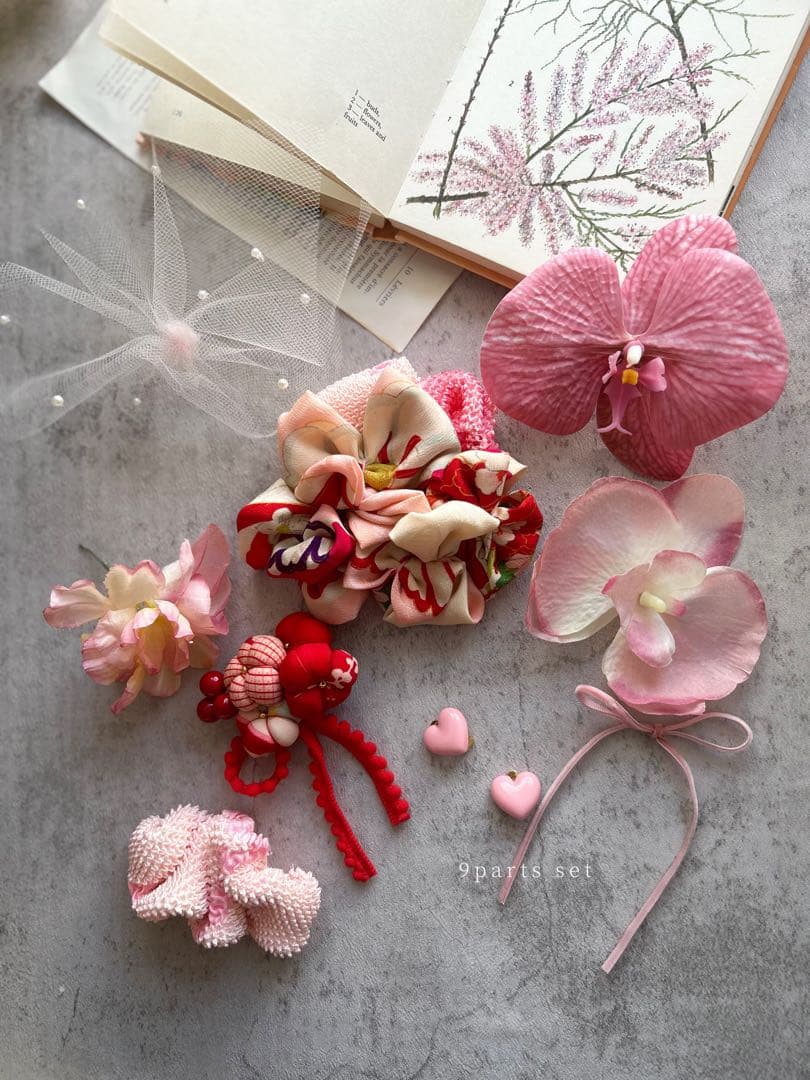 七五三　七五三髪飾り　ヘッドドレス　着物髪飾り　リメイク髪飾り　064