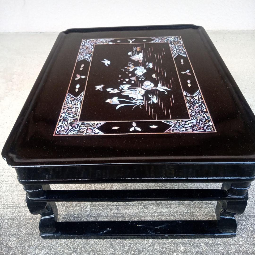 李朝螺鈿　李朝家具　四方膳　ソバン　骨董　韓国　朝鮮美術　李朝　アンティーク