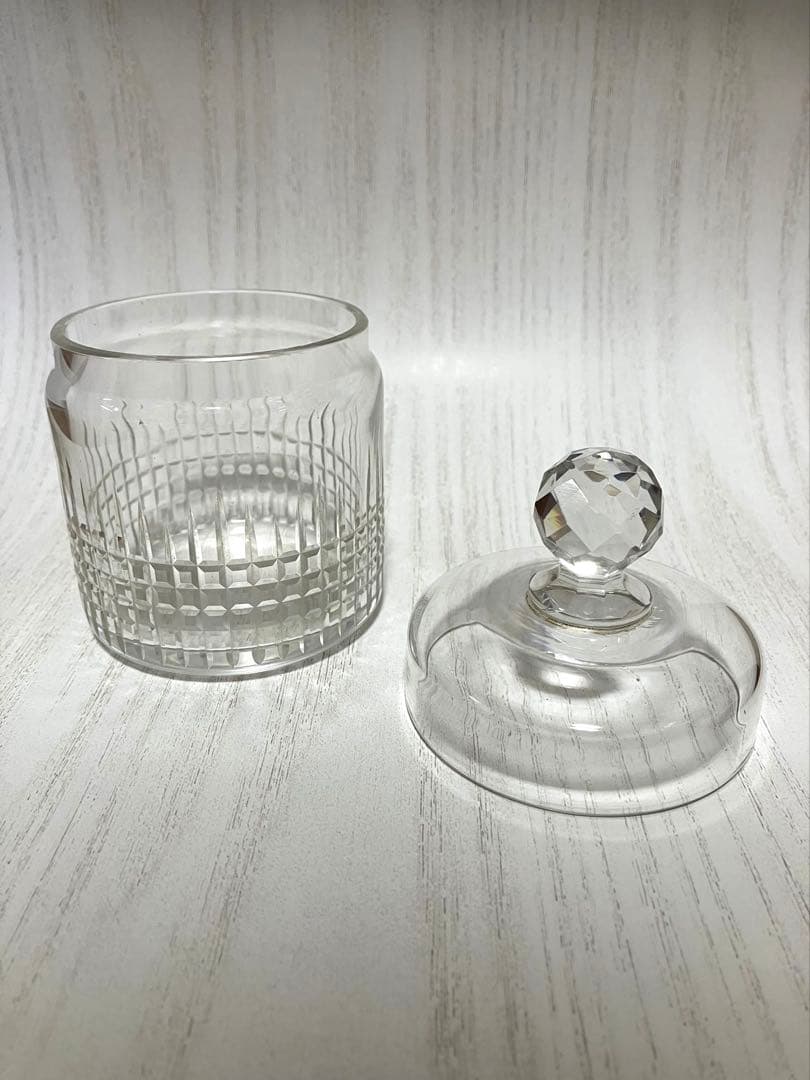 オールドバカラ クリスタル 蓋付きガラス容器 ナンシー