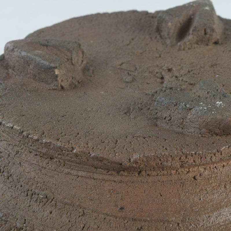 北大路魯山人作　唐津焼　双耳壷　小山冨士夫(古山子)書付箱　V　9676