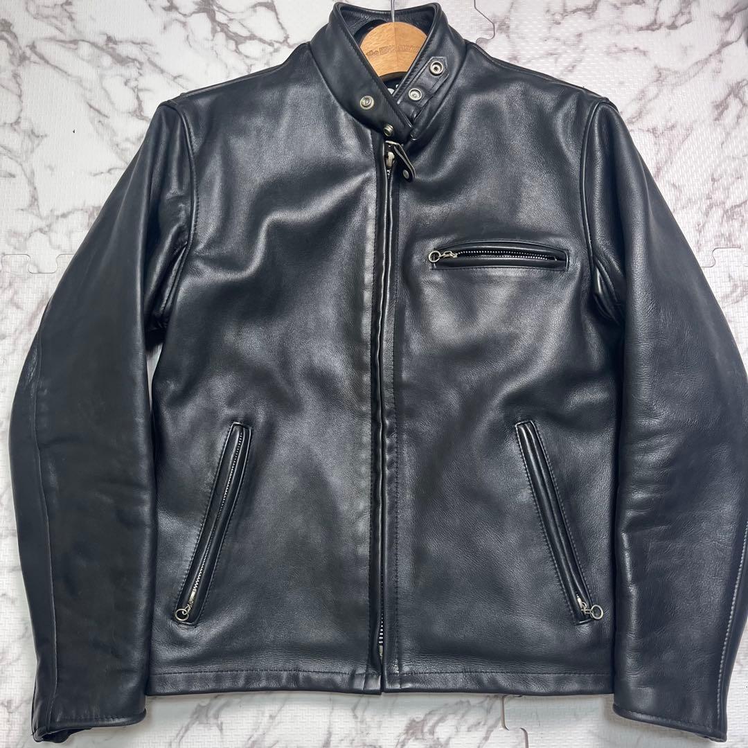 希少モデル✨【米国製】schott AT641 シングルライダース 38 黒