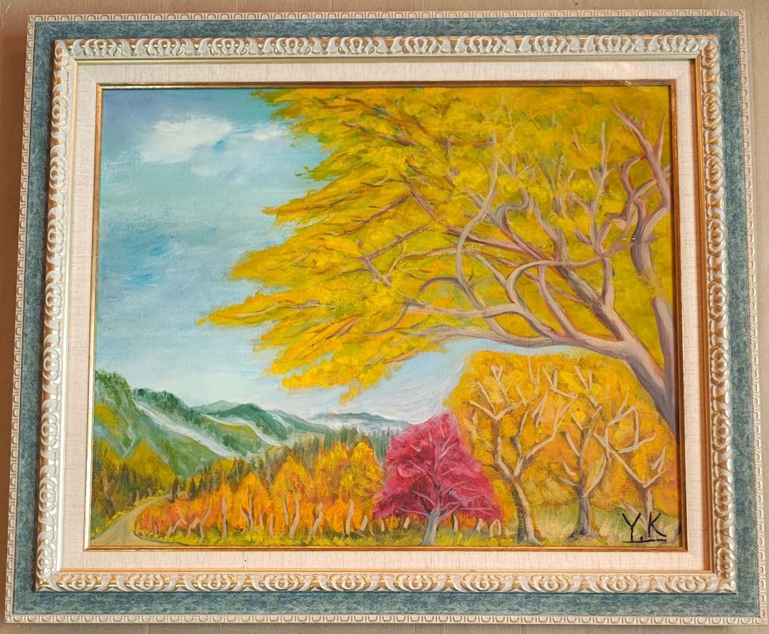 ​F15号 油絵・額縁セット アンティーク調 ゴールド アクリル板仕様