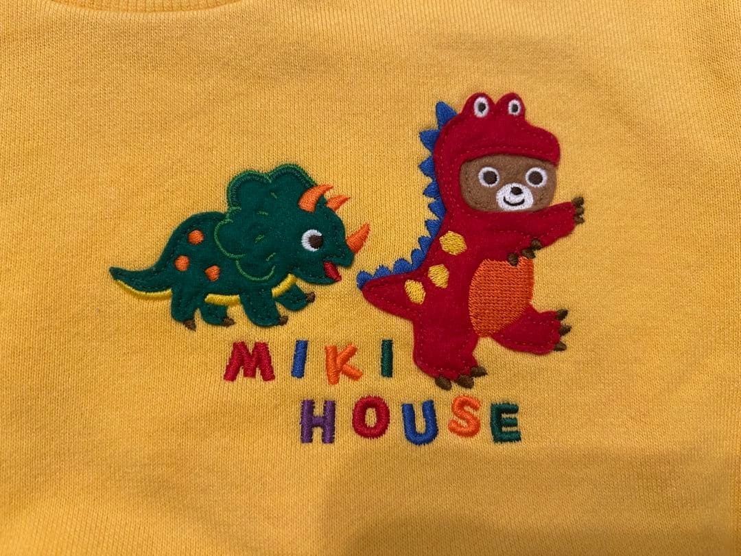 美品 25 AW ミキハウス 豪華 恐竜 トレーナー バックプリント 100