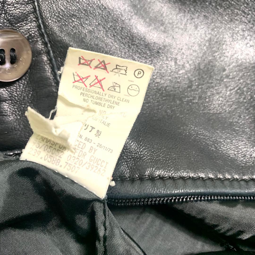 美品 グッチ レザースカート トムフォード期 牛革 本革 ブラック サイズ44