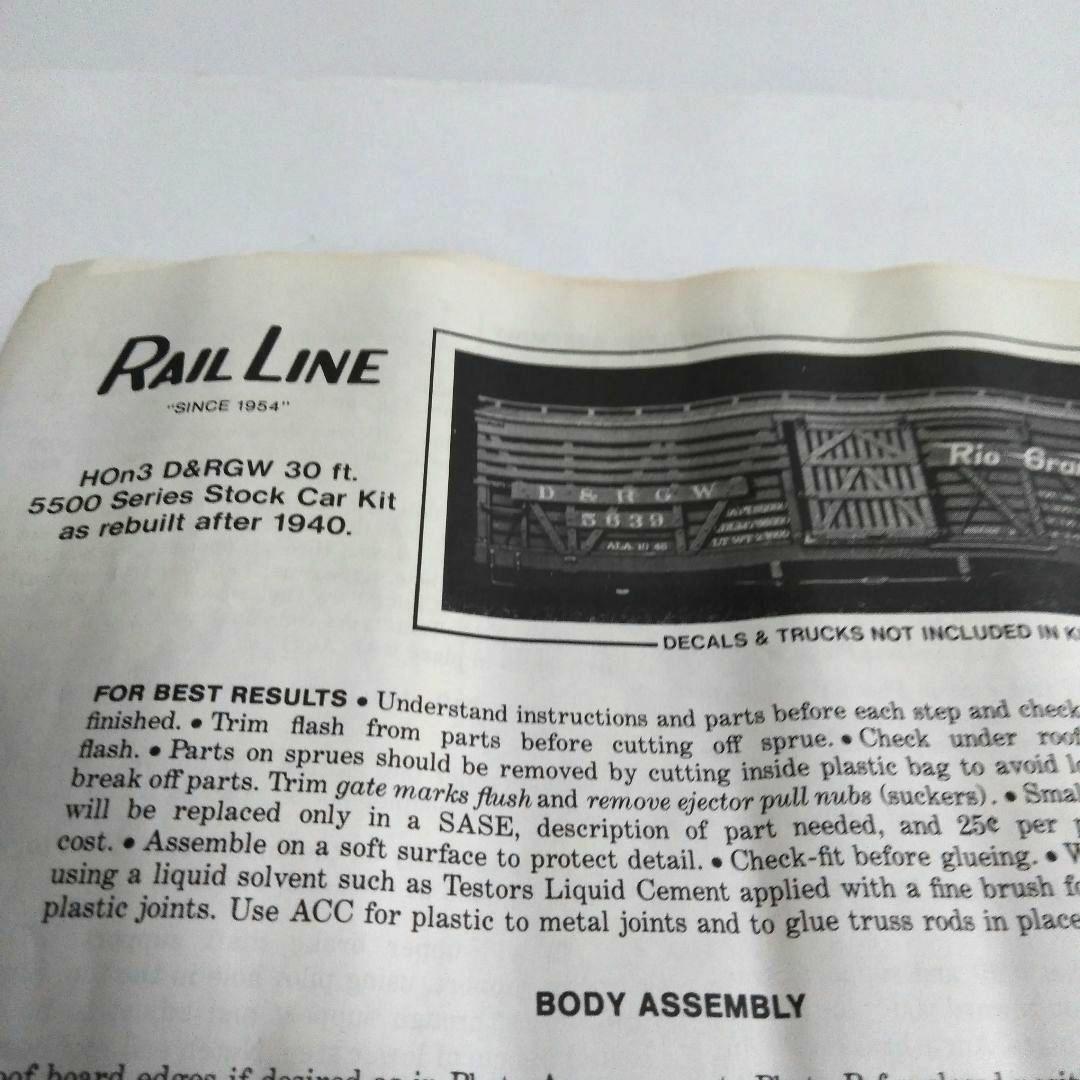 鉄道模型 Rail Line HOn3 D&RGW STOCK CAR KIT