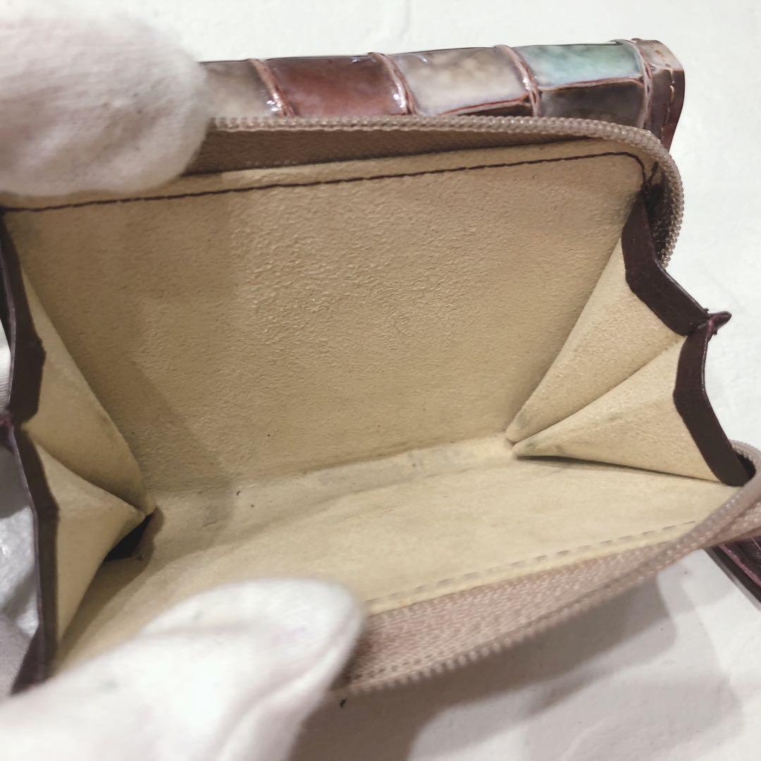 ☆美品☆ ATAO アタオ 三つ折り財布 ワルツ アドリア エメラルド タッセル