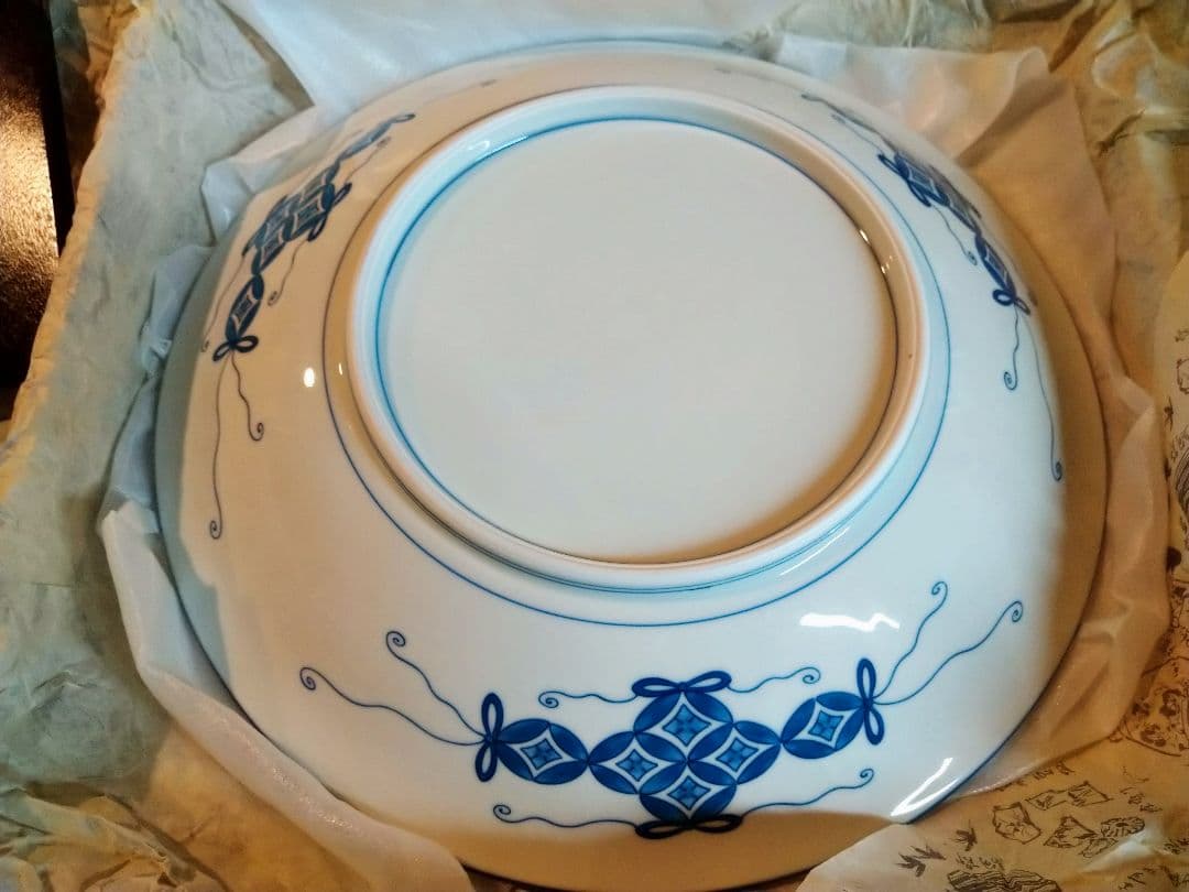 中島誠之助 監修 徳山 大皿 染付 地図文 古伊万里 後期伊万里 復刻品 飾り皿