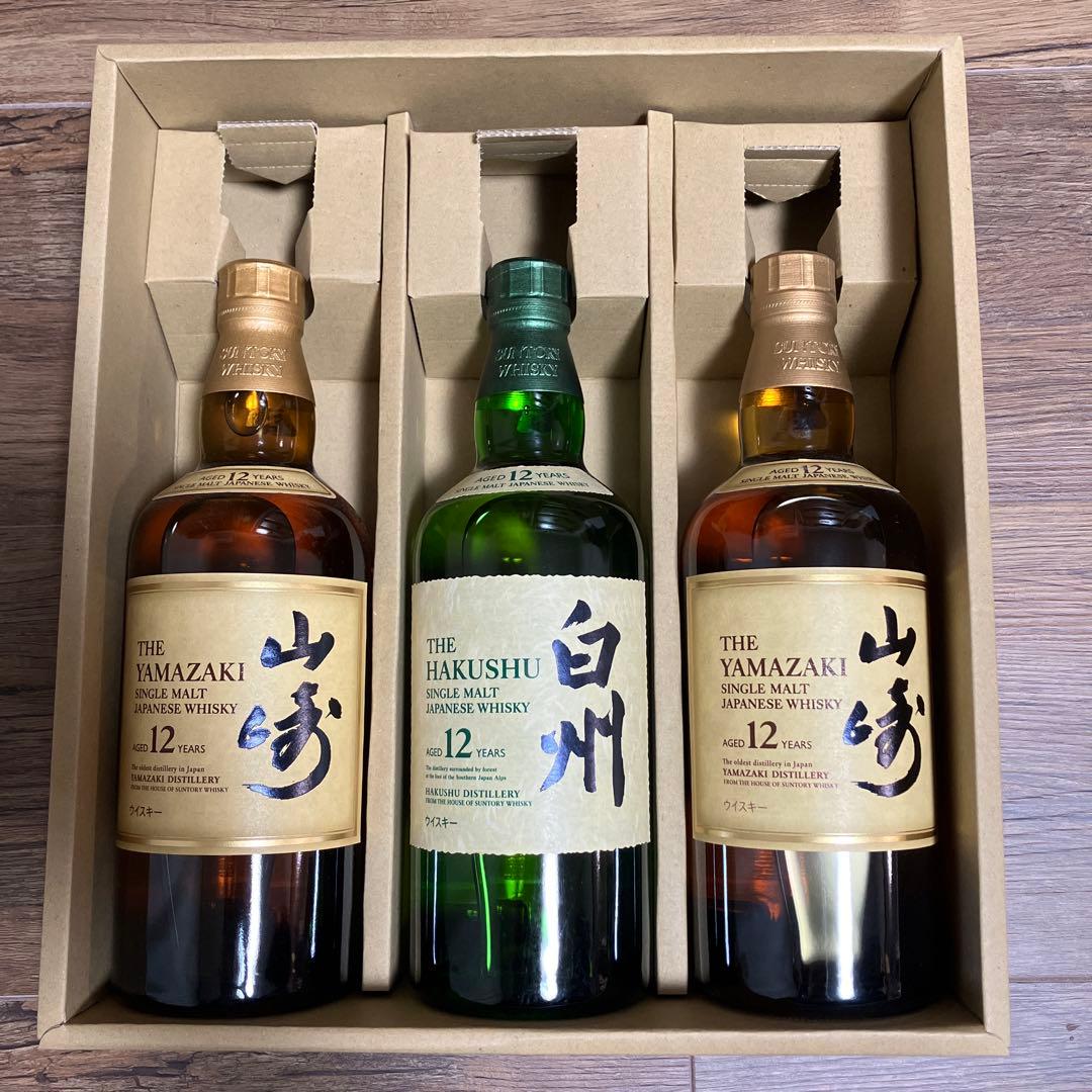 ちょこ　　山崎12年700ml2本、白州12年700ml1本セット