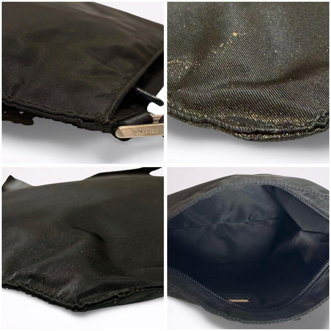 【正規品】PRADA プラダ ナイロン ショルダーバッグ 黒 三角ロゴ 男女兼用