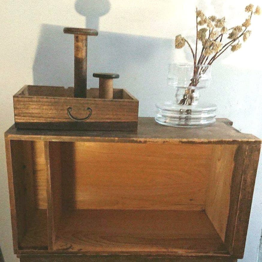 アンティーク引き出し付き棚 レトロ木製棚