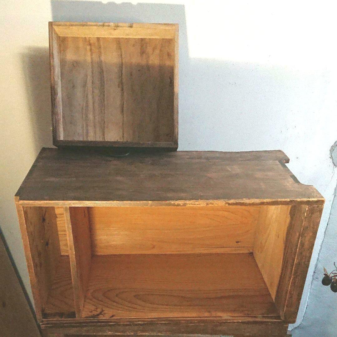 アンティーク引き出し付き棚 レトロ木製棚