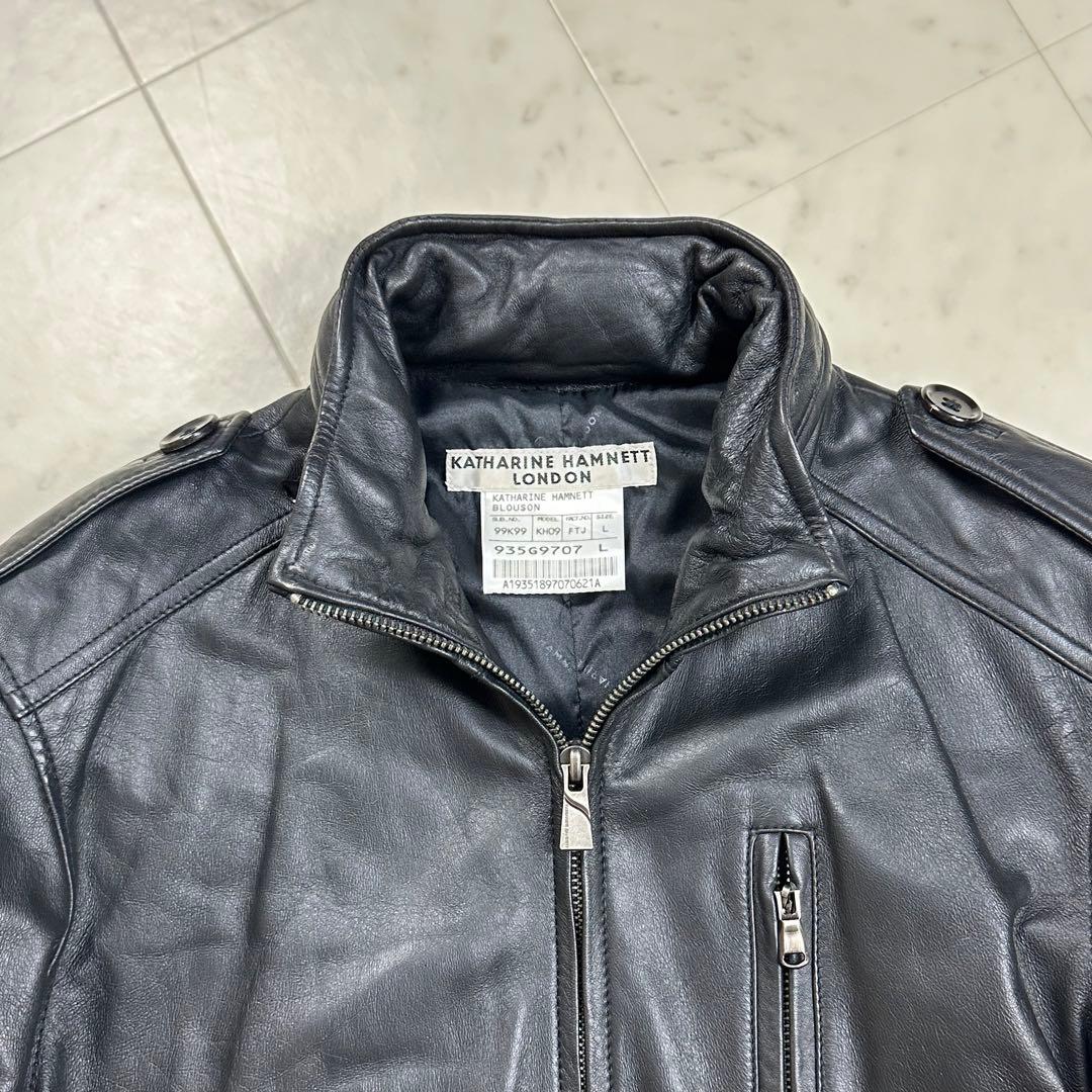 〈美品〉KATHARINE HAMNETT LONDON【L】レザー ジャケット