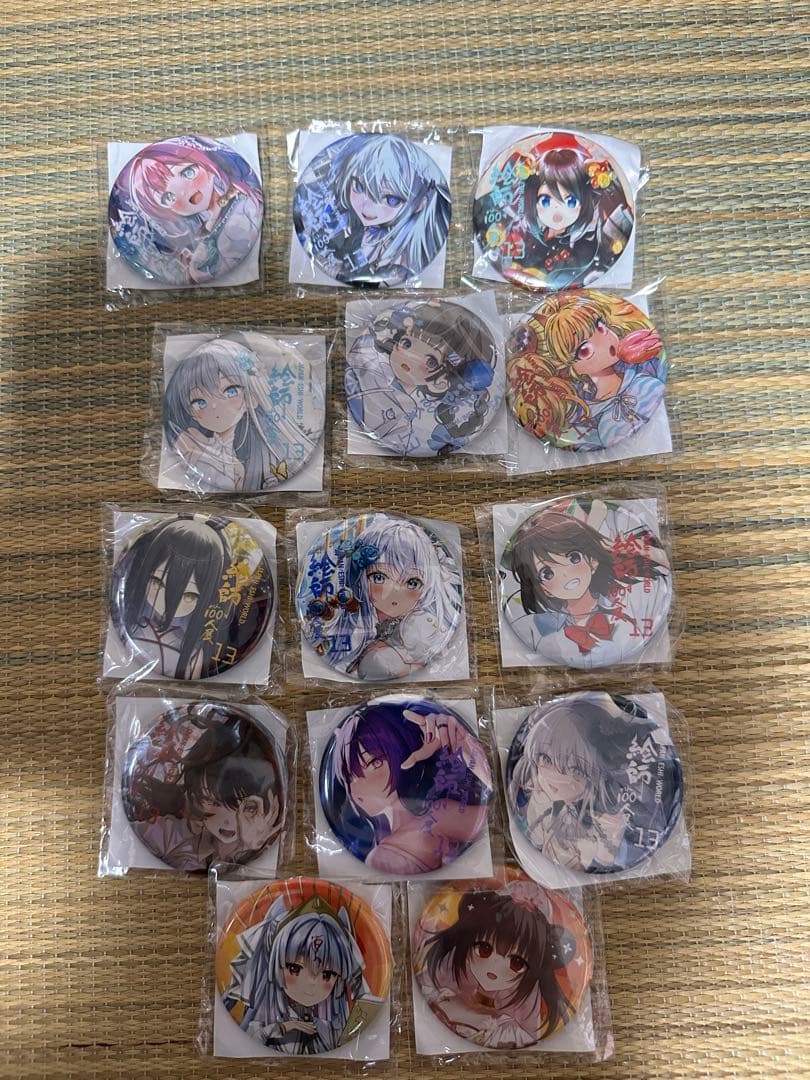 (値下)絵師100人展　歴代缶バッジセット