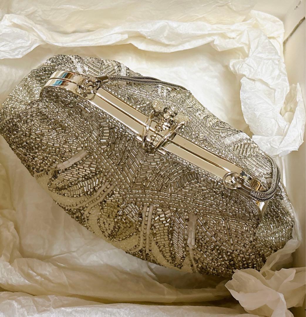 ビーズ刺繍バッグ アンティーク フォーマルバッグ