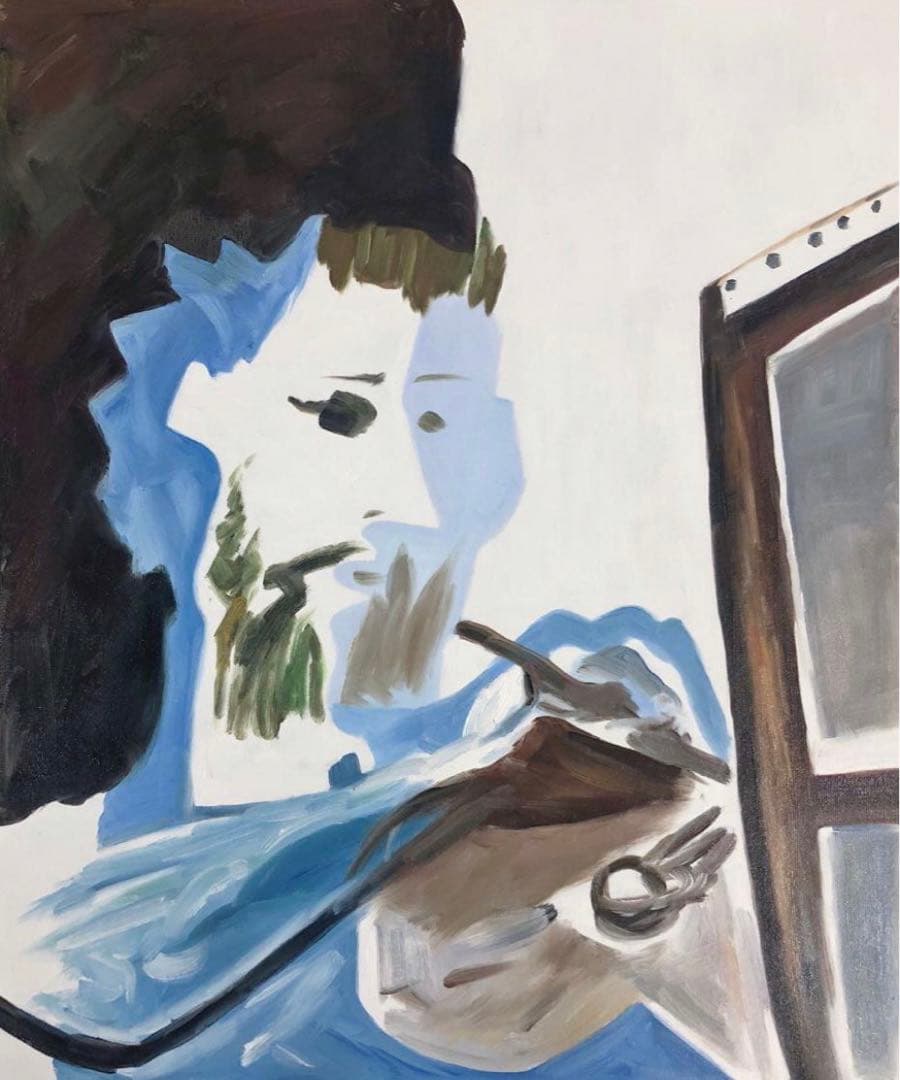 肉筆☆油絵☆F20号『画家』ピカソ/模写