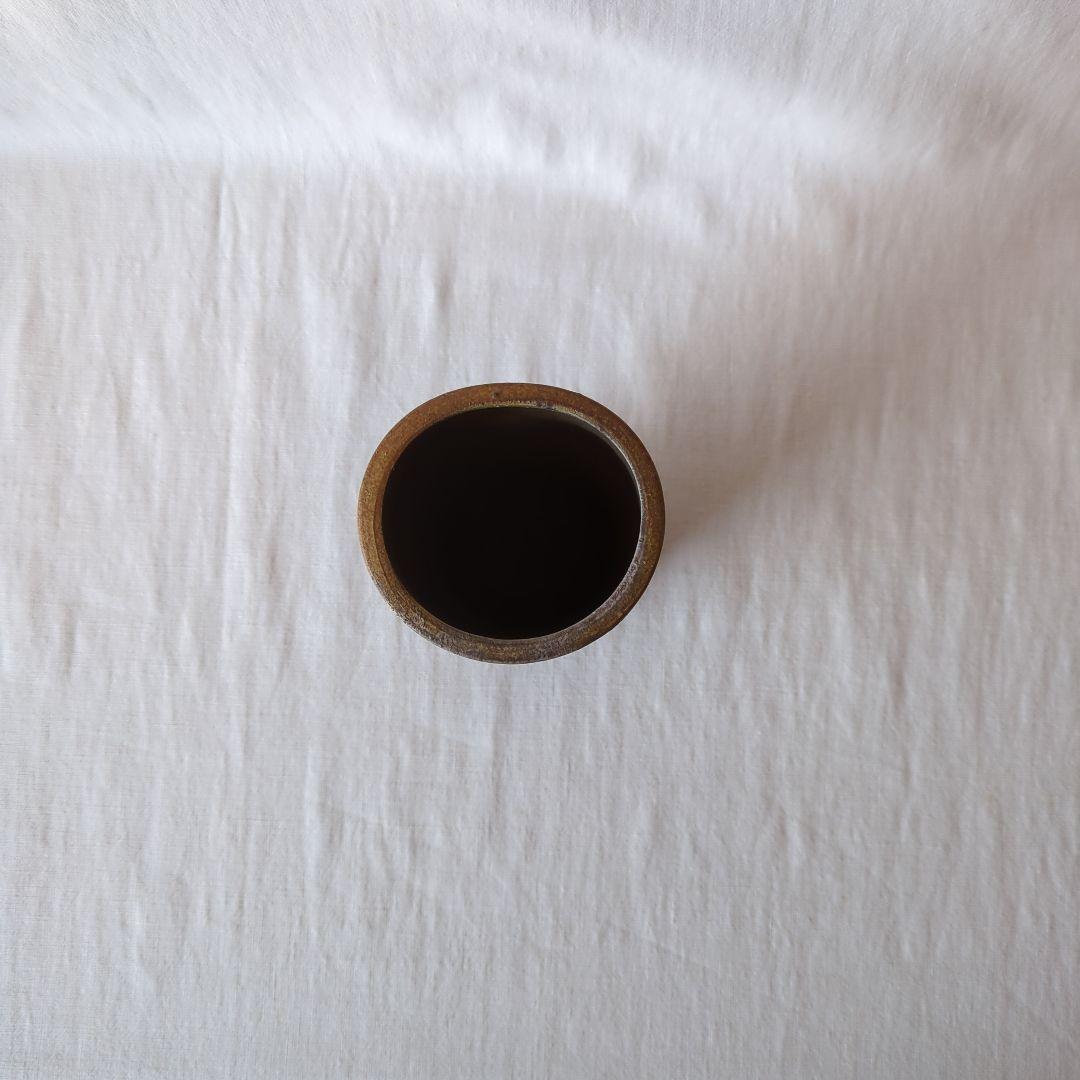 備前焼 嶋幸博 竹型花入 共箱