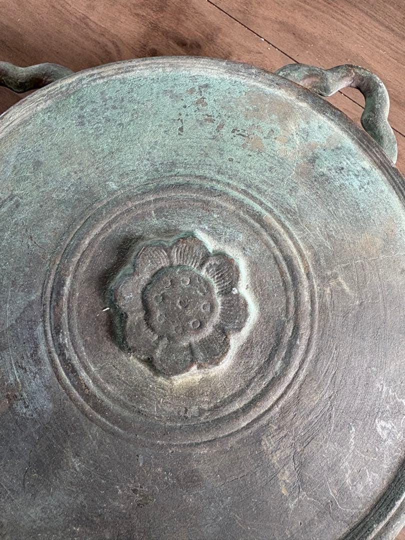 鰐口 古銅 重量3kg 仏具 仏教美術 古美術 骨董 鳴物 鐘 梵音具