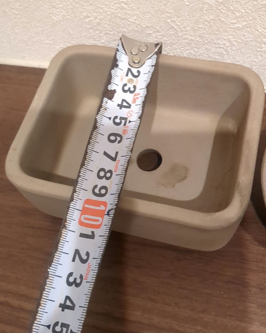 落款あり 作家もの風 盆栽鉢2点セット 重厚 和鉢 陶器