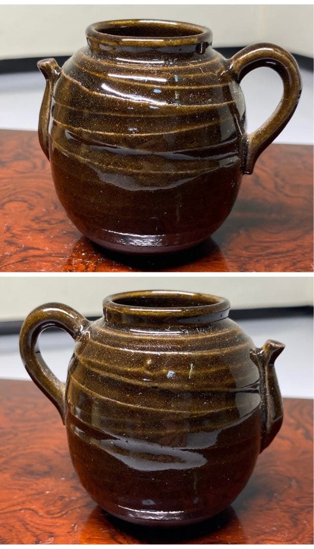 【茶道具】加藤五陶造　色変り四滴茶入（共箱）