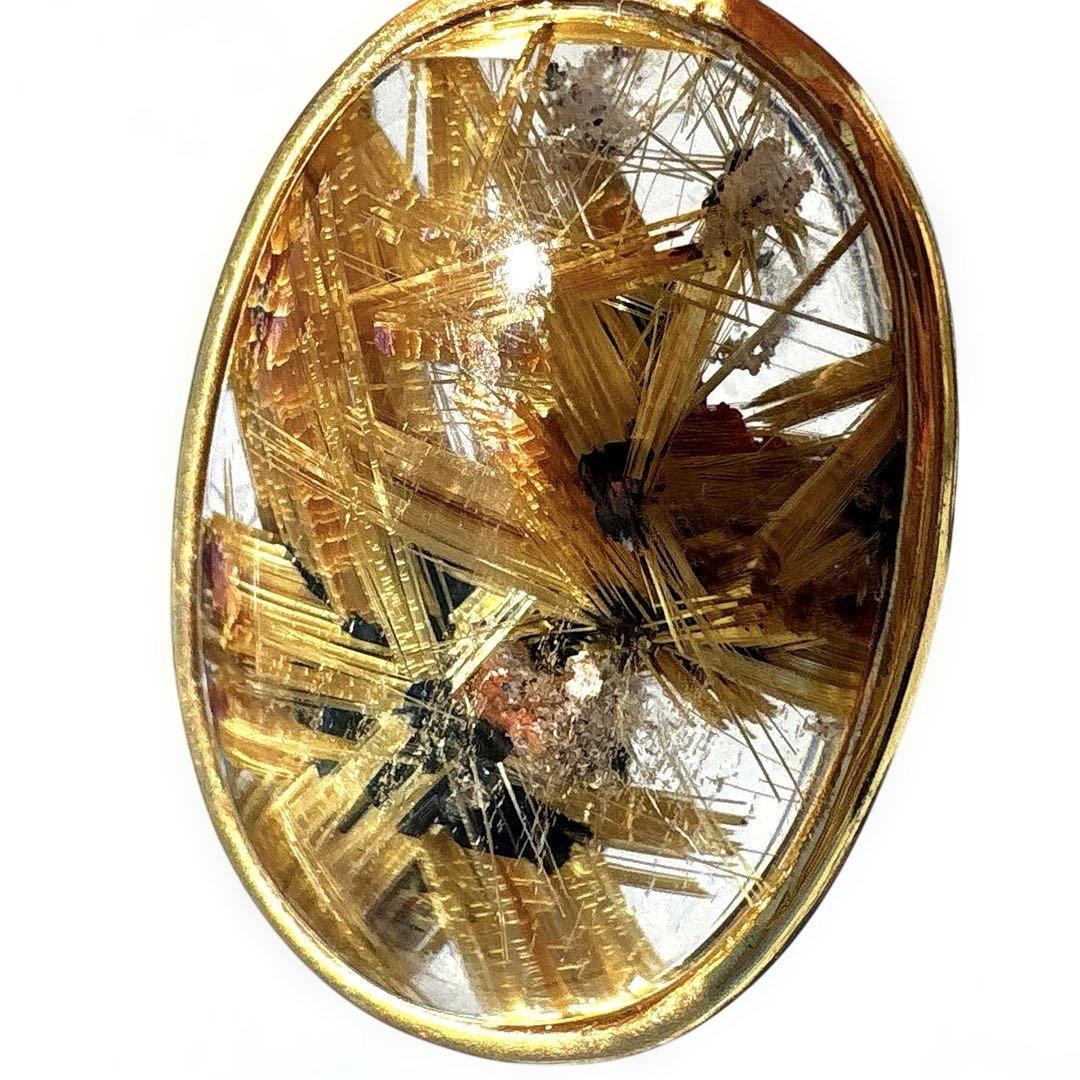 高品質稀少✴︎太陽放射タイチンルチルクォーツ　ペンダントトップ　金運財運蓄財運