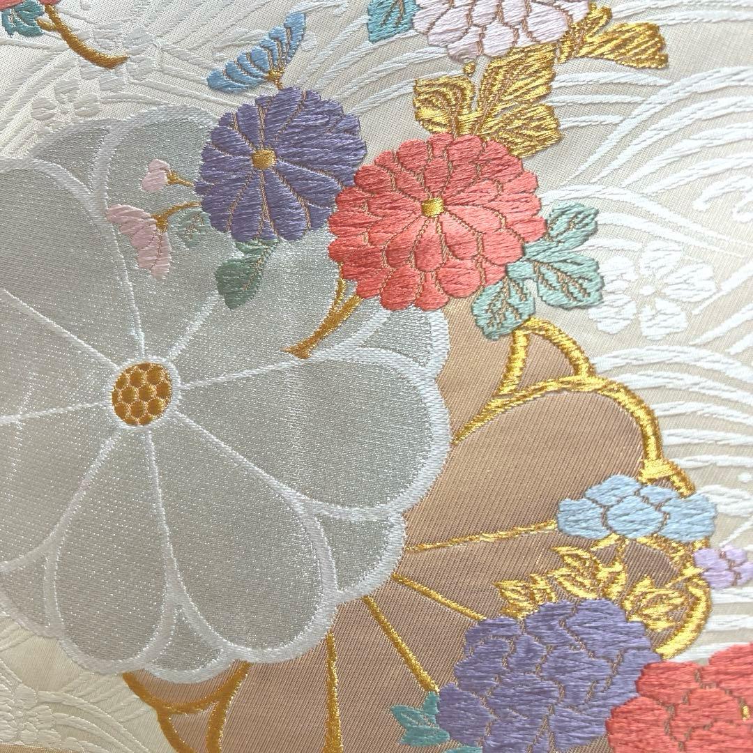 469 振袖フルセット 正絹 グリーン 緑 総絞り 駒刺繍 三越 百貨店 高級