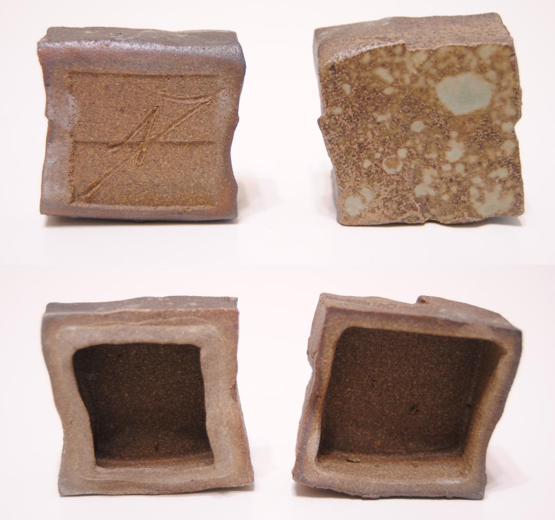 小川幸彦　天恵窯　焼〆　焼締め　香合　自然釉　灰釉　茶道具