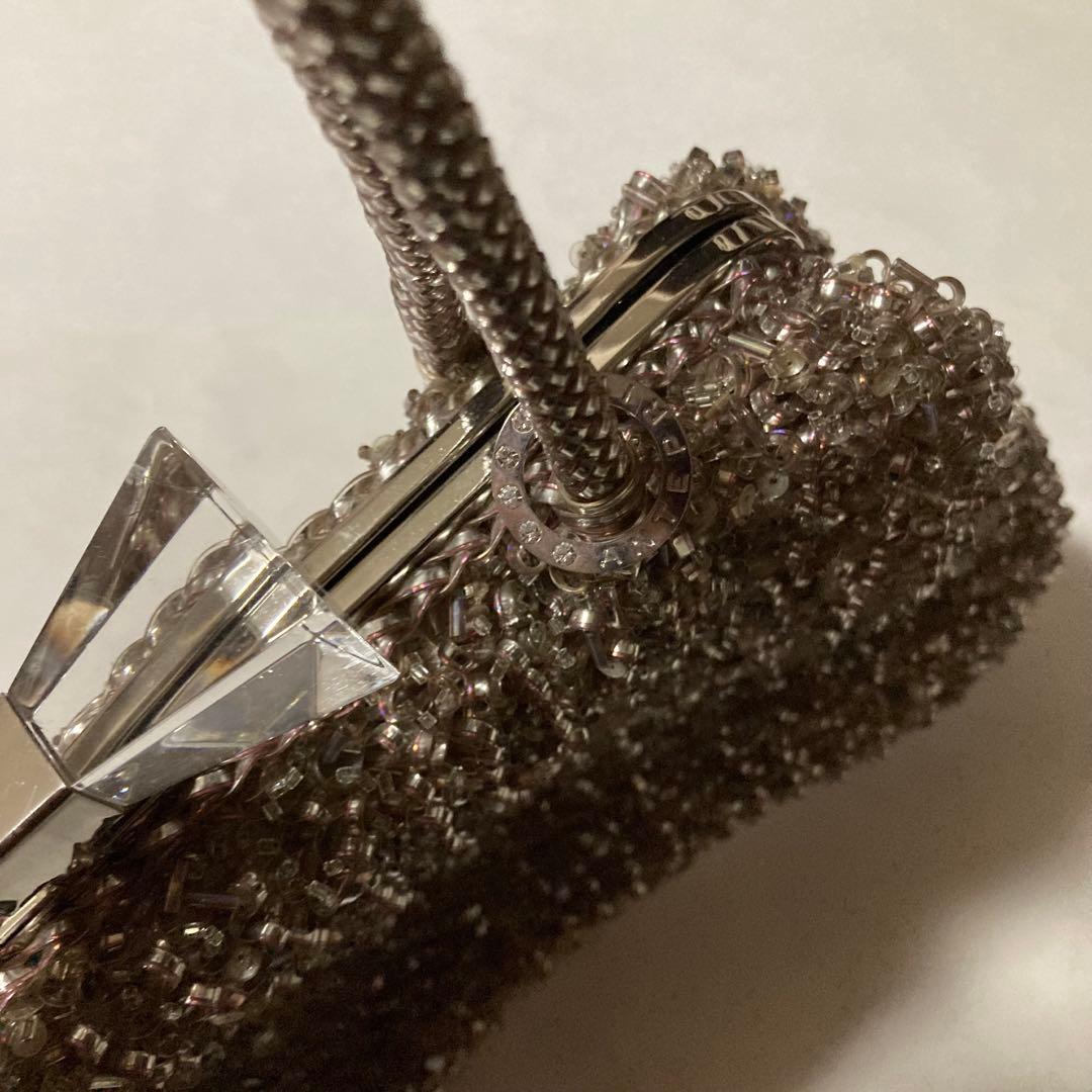 アンテプリマANTEPRIMAワイヤーがま口バッグ ピンクシルバー美品