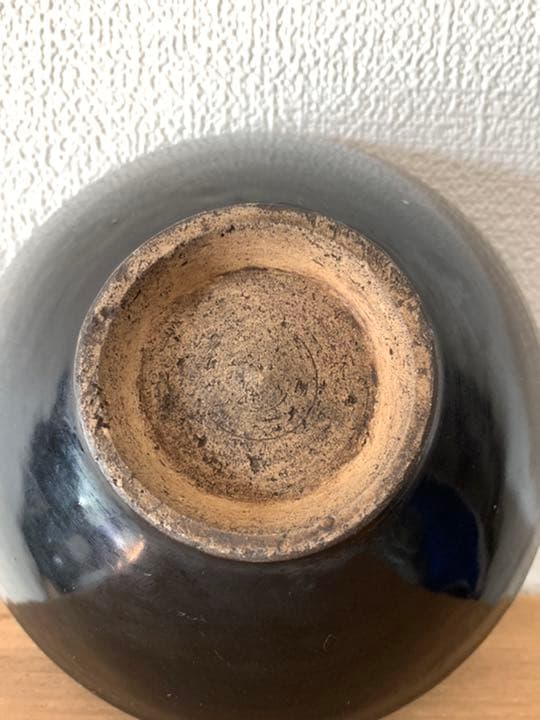 古美術　中国南宋時代藍斑天目茶碗　共箱　共紙XG6-1