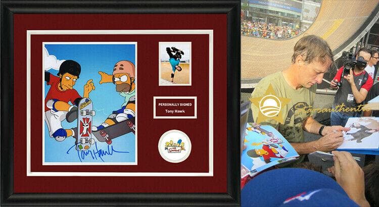 直筆サイン入り写真 トニー・ホーク ザ・シンプソンズ/フレーム別/SA鑑定済