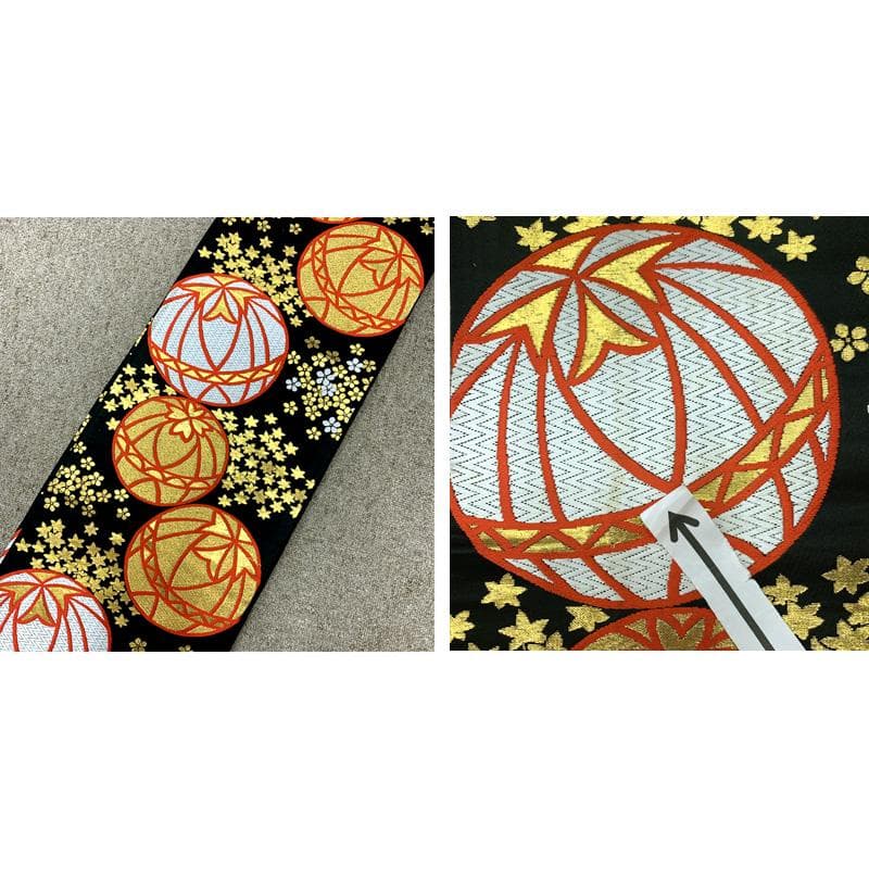 511ag13□七五三 七歳 女児 着物&袋帯&長襦袢 鹿の子 毬 花□美品