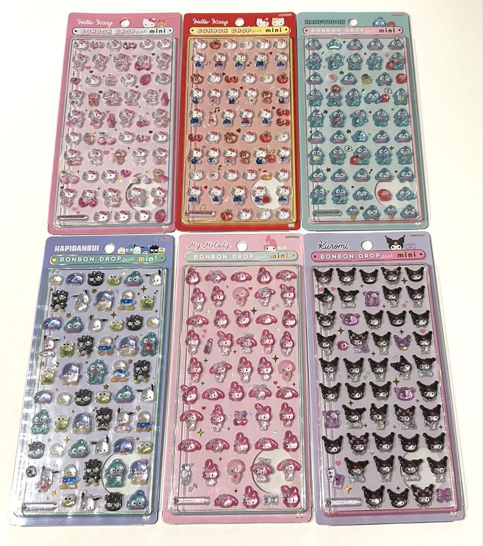 サンリオ　ミニボンボンドロップシール　6種