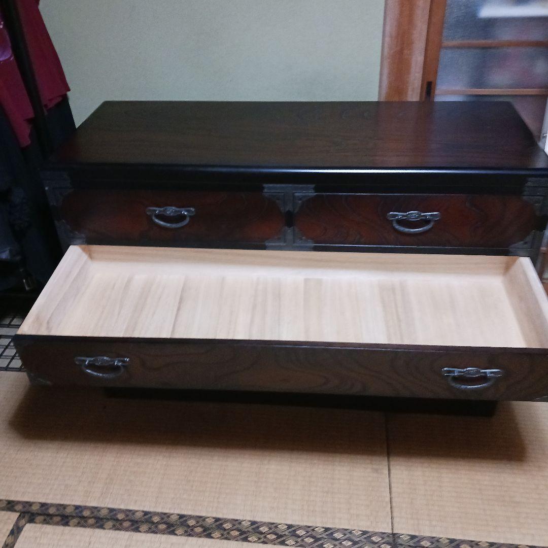 オ*ー様 ダークブラウン木製和風箪笥 5引き出し　整理箪笥