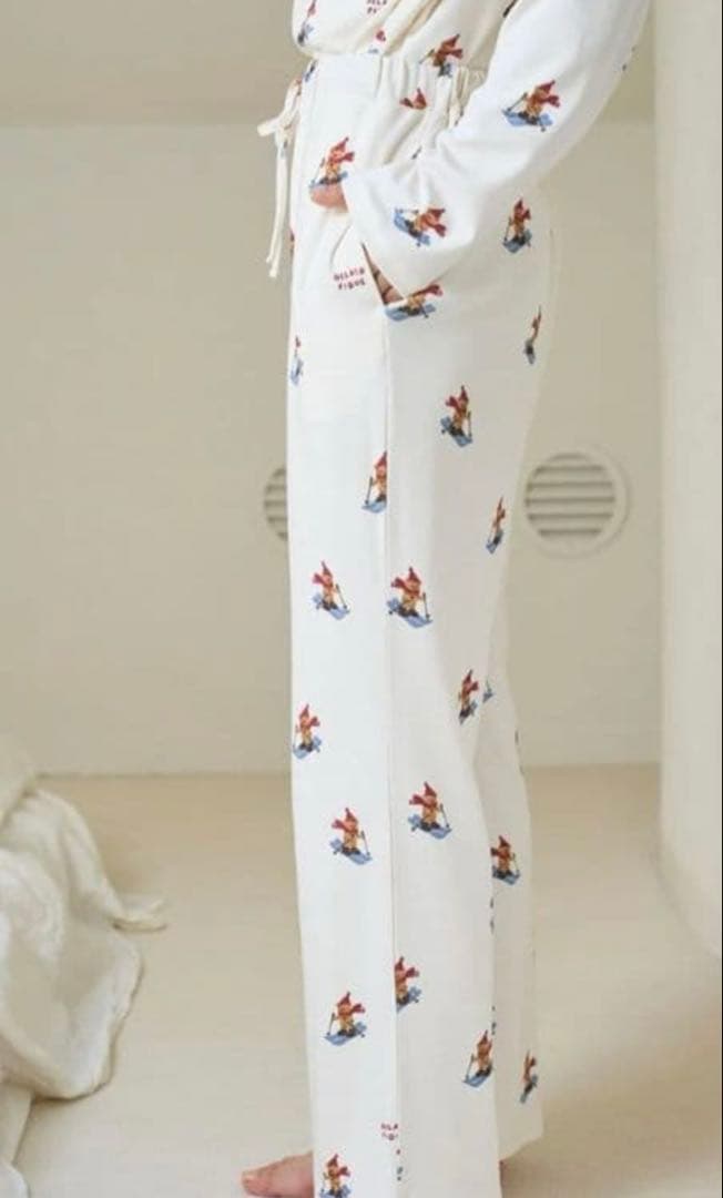 ジェラートピケ　ホリデー　スキーベアロングパンツ