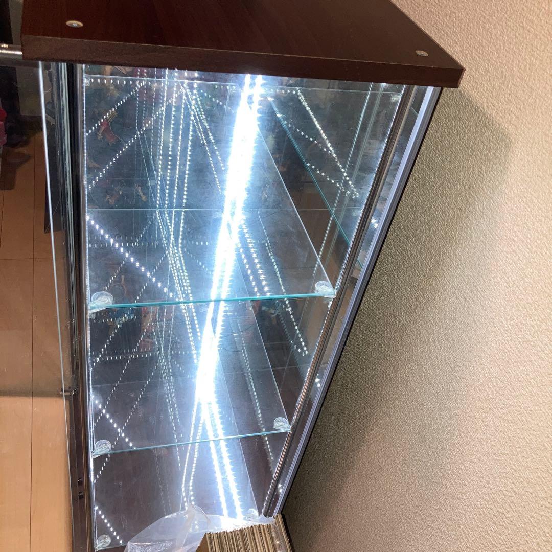 不二貿易　コレクションケース　ブラウン ワイドタイプ　高さ120cm