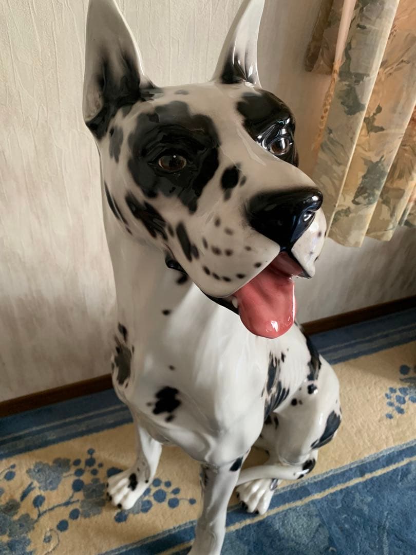 イタリア製　グレートデン　ドマン　陶器　犬　置物