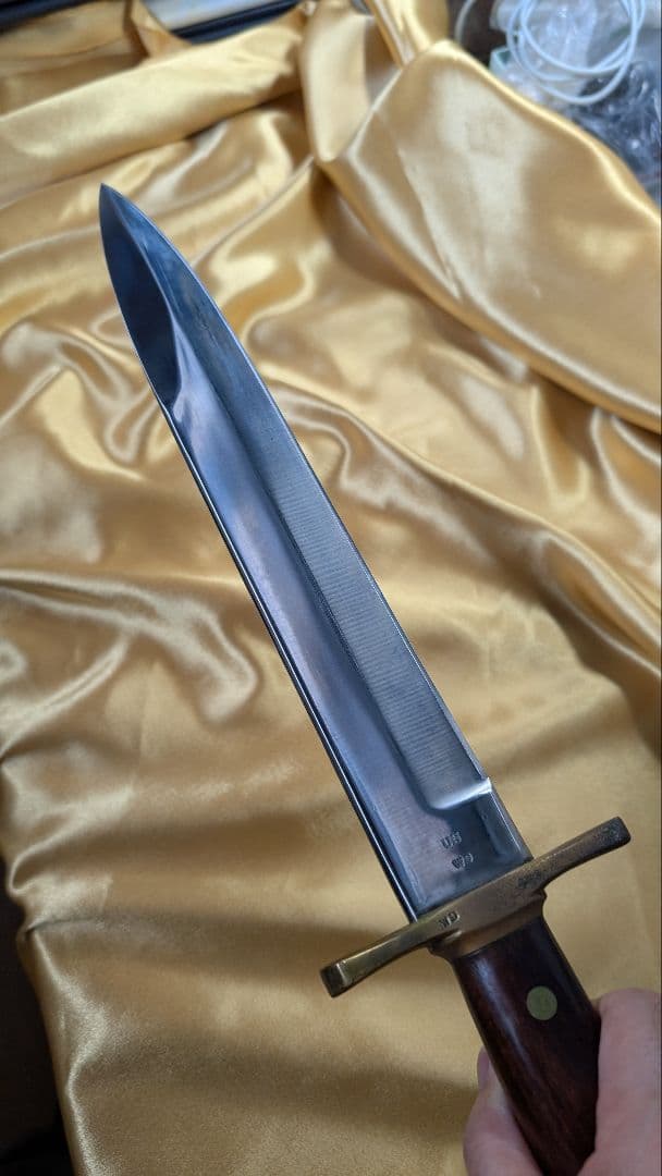 ステンレススチール 平刃刀 木製ハンドル 鞘付き