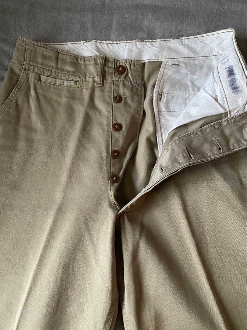 50s サイドダブルステッチ U.S ARMY M-45 カーキ チノパン