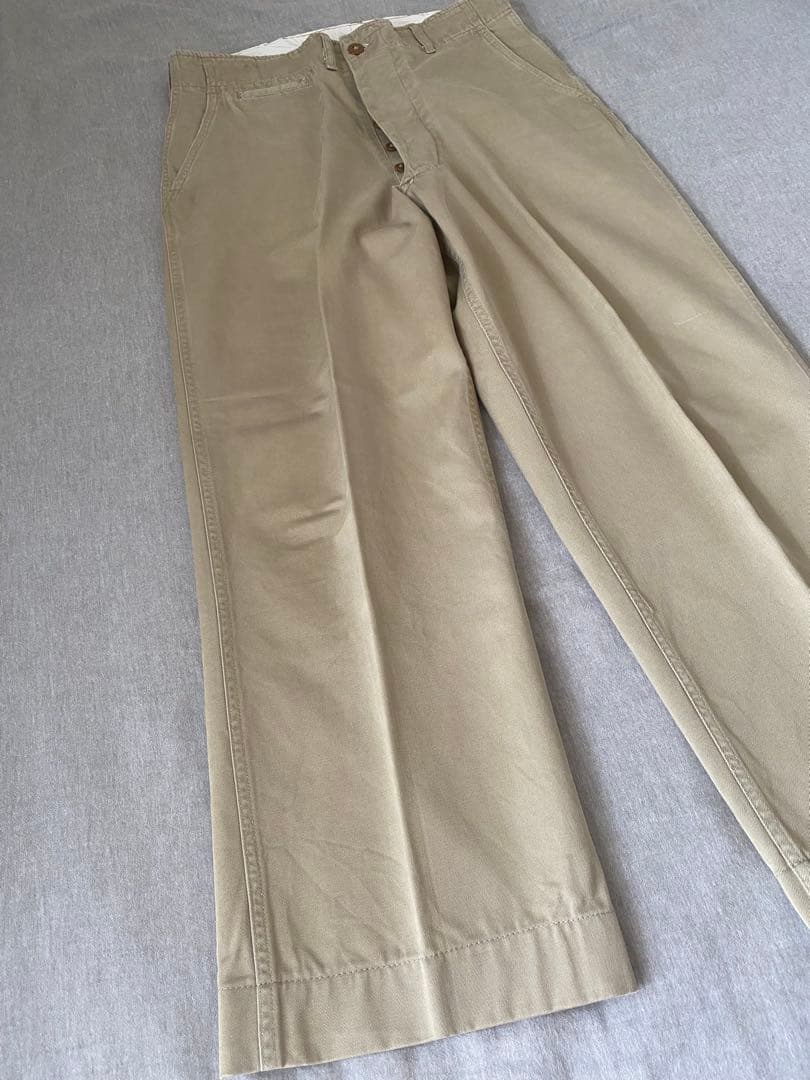 50s サイドダブルステッチ U.S ARMY M-45 カーキ チノパン