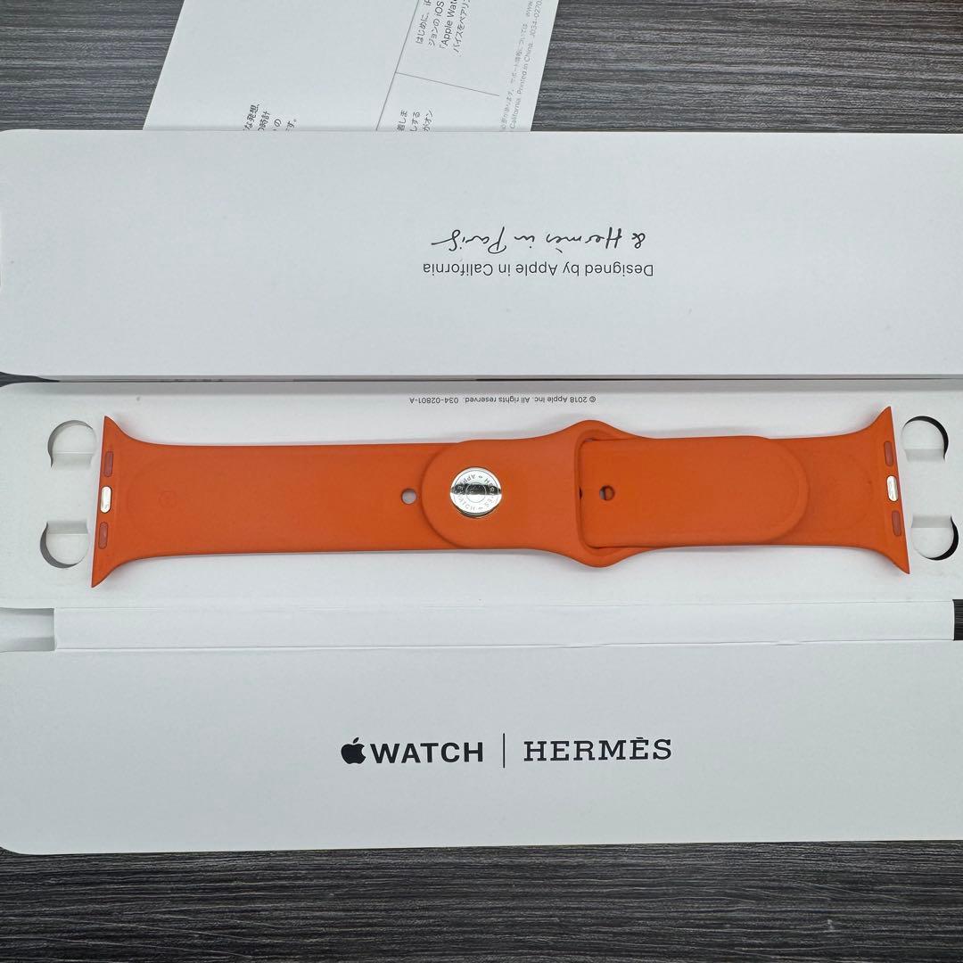 2911 Apple Watch エルメス　シリコン　スポーツ　オレンジバンド