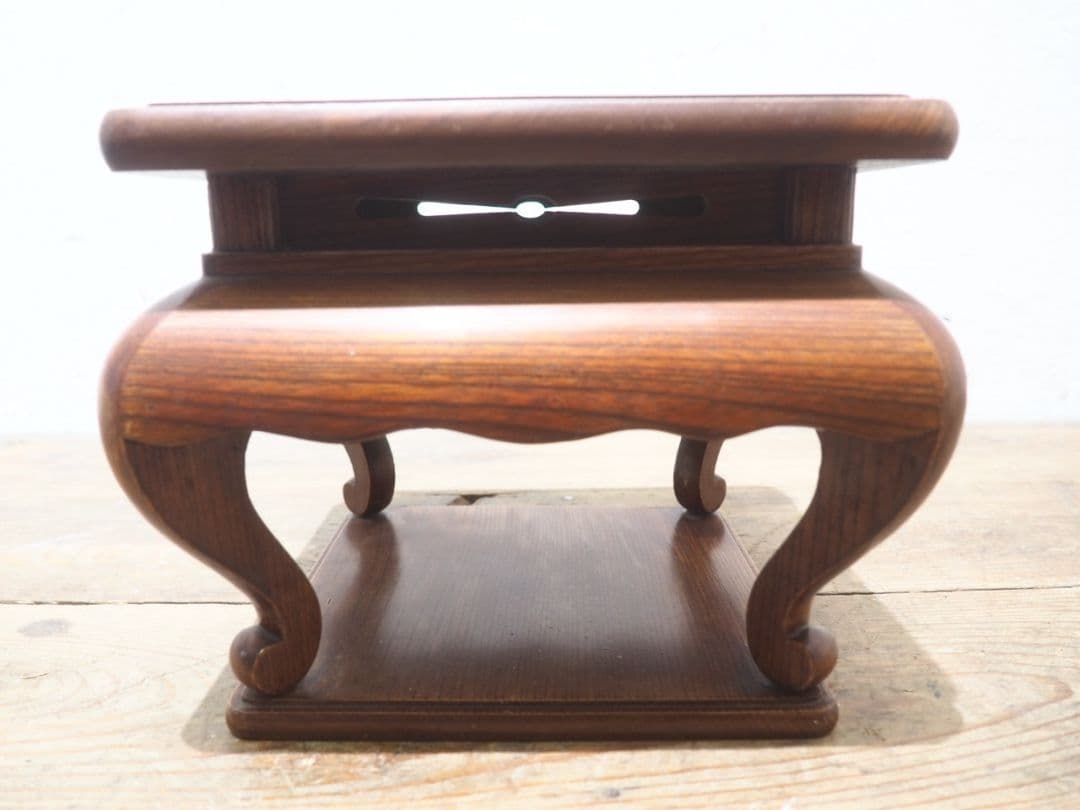 1234 アンティーク　欅の花台　展示台　香炉台　盆栽台　骨董　レトロ　けやき