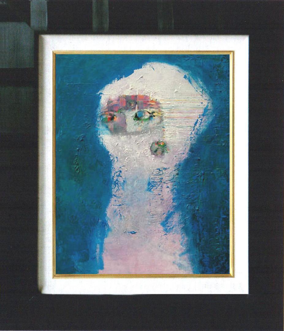 油絵 菅家令子 絵 絵画 インテリア 額付(黒) F6-080215 人物 女性