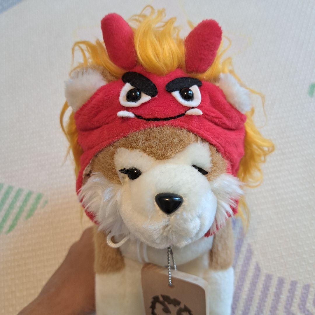 秋田犬　なまはげのかぶり物付きぬいぐるみ　獅子　鬼　木札　レア