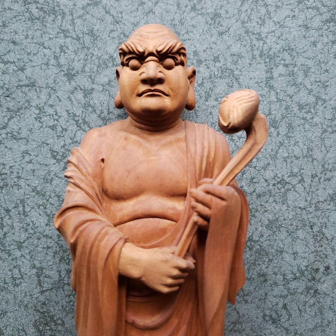 Ｂフライデー　白檀１木彫り達磨大師仏像彫刻 約30cm