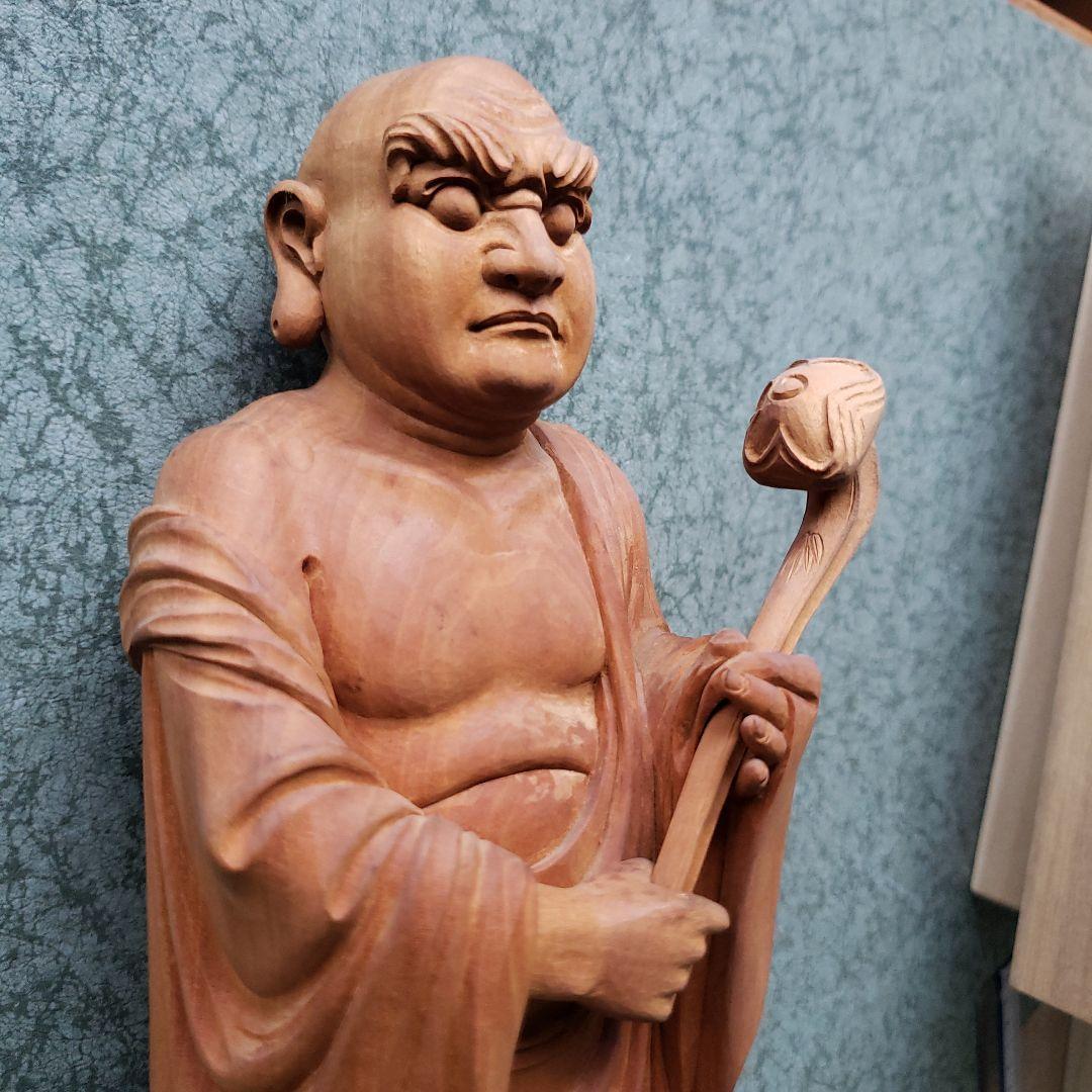 Ｂフライデー　白檀１木彫り達磨大師仏像彫刻 約30cm