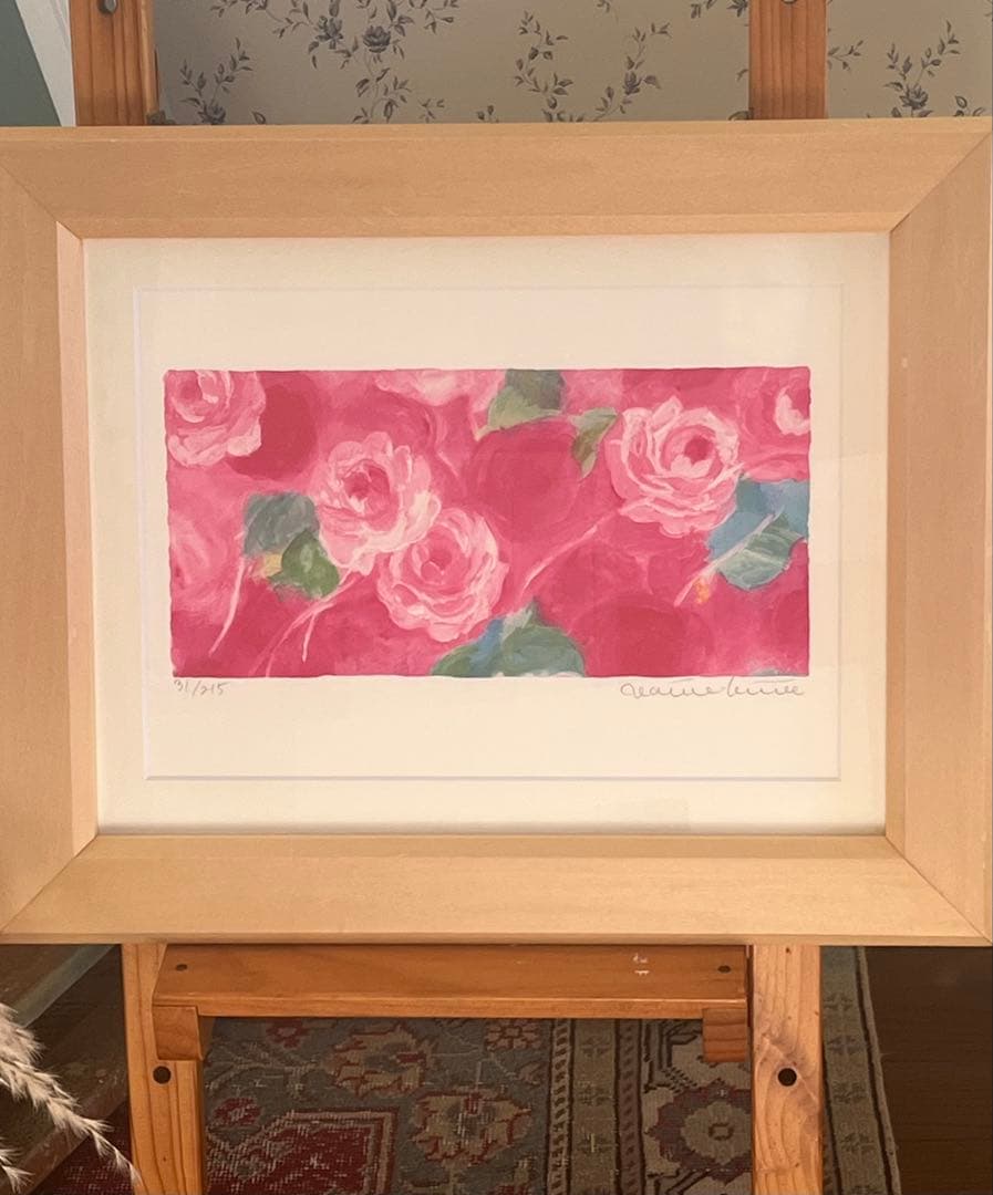 額入り版画　 限定ジクレー　ジニーキム　バラの花 現行品　サイン.ED.証明書