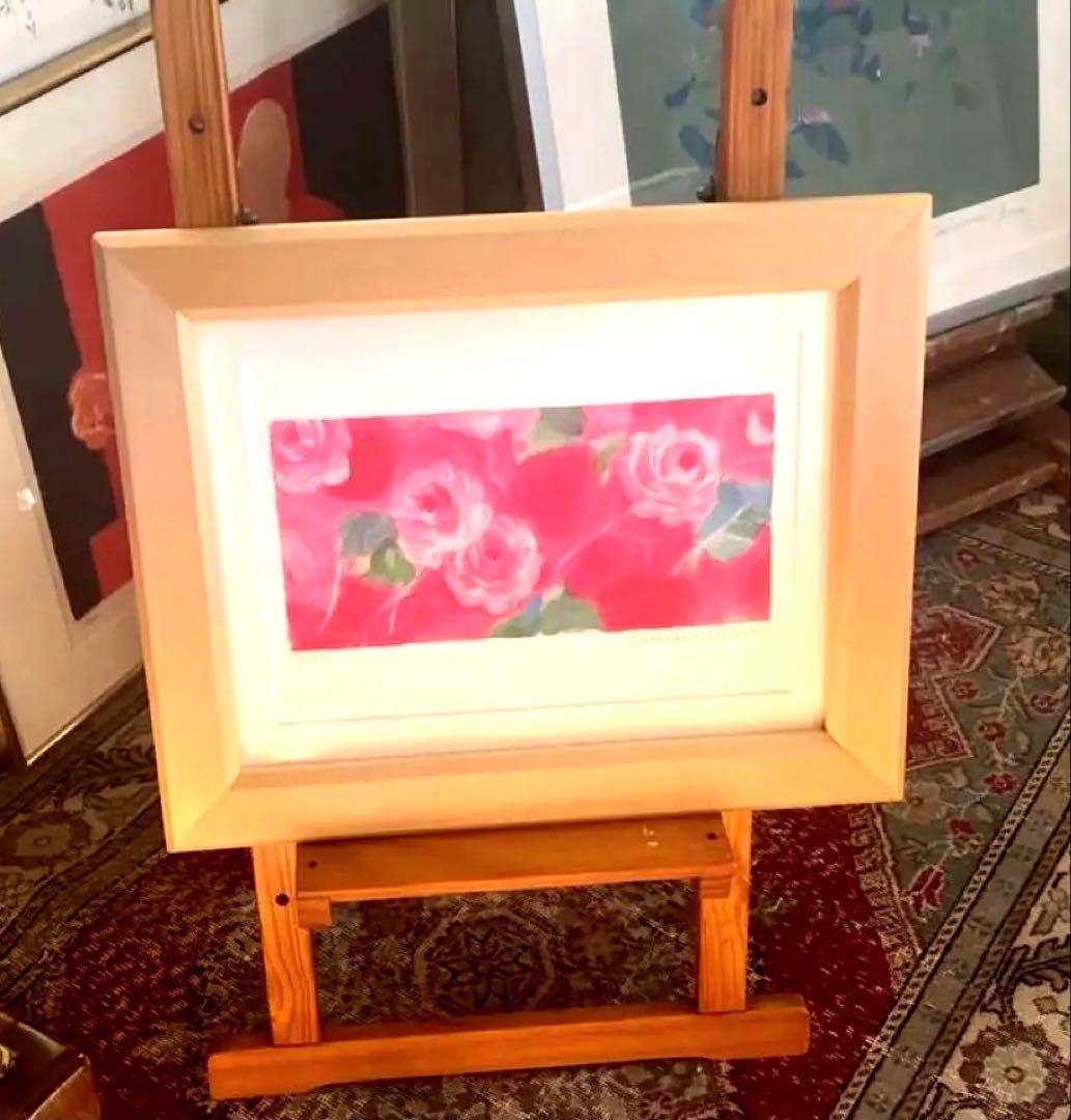 額入り版画　 限定ジクレー　ジニーキム　バラの花 現行品　サイン.ED.証明書