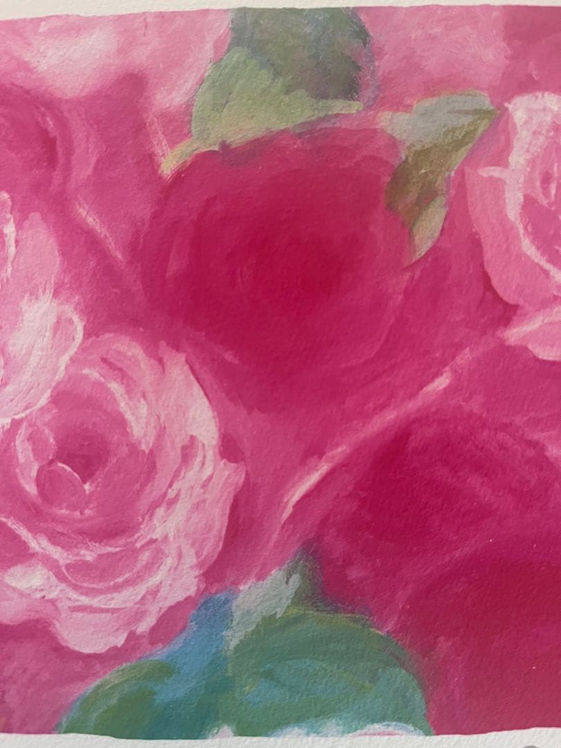 額入り版画　 限定ジクレー　ジニーキム　バラの花 現行品　サイン.ED.証明書